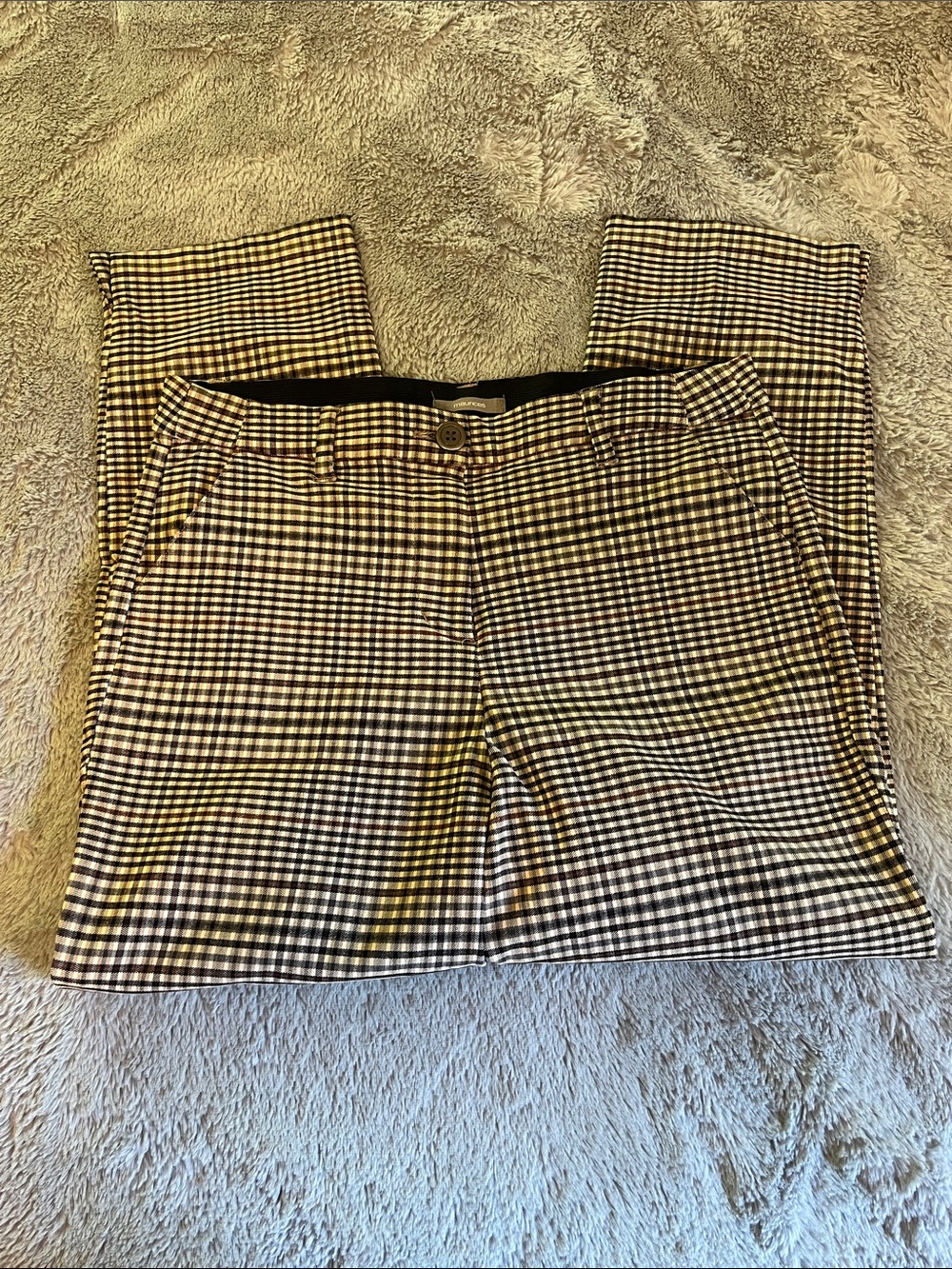 Maurices Black, brown & White Gingham Chinos